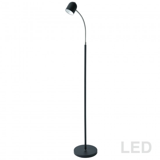 5 Watt LED Floor Lamp, Satin Black Finish