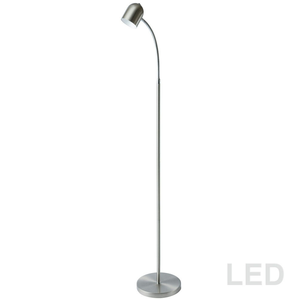 5 Watt LED Floor Lamp, Satin Chrome Finish