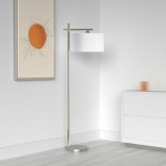 1 Light Floor Lamp, Satin Chrome Finish