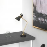 1 Light Table Lamp, Matte Black / Vintage Bronze