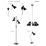 2 Light Floor Lamp, Matte Black / Polished Chrome