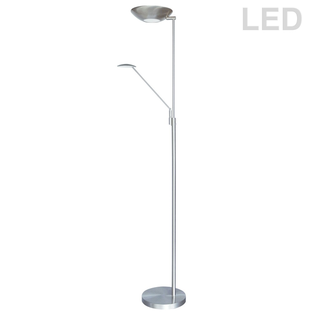 Mother & Son LED Floor Lamp, Satin Chrome Finish