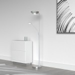 Mother & Son LED Floor Lamp, Satin Chrome Finish