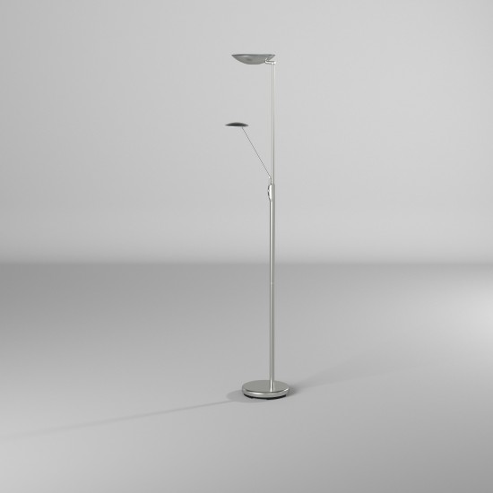 Mother & Son LED Floor Lamp, Satin Chrome Finish