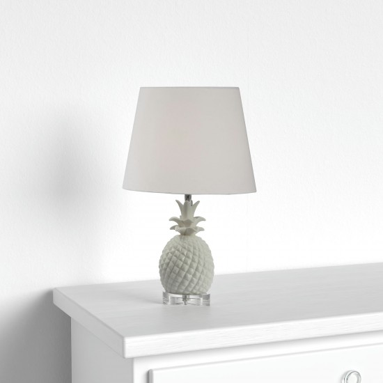 1 Light Incandescent Table Lamp White Finish with White Shade