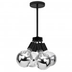 4 Light Pendant, Matte Black Finish
