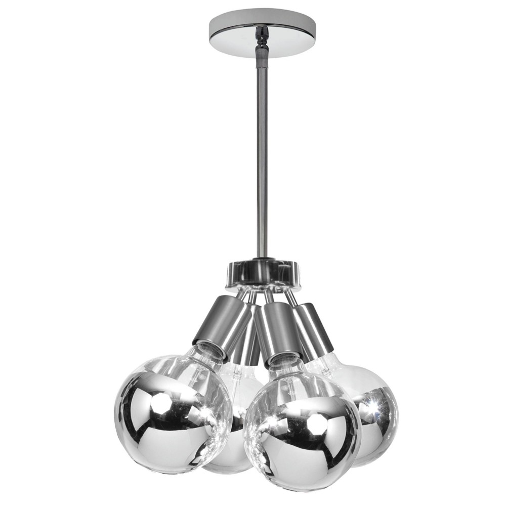 4 Light Pendant, Polished Chrome Finish