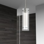 1 Light Pendant, Polished Chrome Finish, White Fabric Sleeve