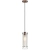 1 Light Pendant, Oil Brushed Bronze Finish, Clear Frosted Glass