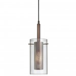 1 Light Pendant, Oil Brushed Bronze, Clear Glass / Steel Mesh