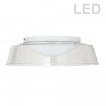 35W LED Flush Mount, Matte White with Clear Glass