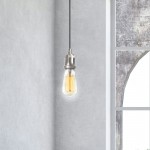 1 Light Pendant, Satin Chrome Finish, 10 foot cord