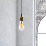 1 Light Pendant, Vintage Steel / Antique Brass Finish, 10 foot cord