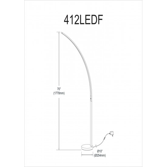 22W LED Floor Lamp Matte Black Finish