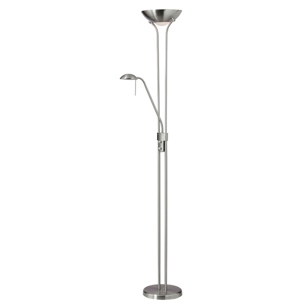 Mother/Son Floor Lamp, Satin Chrome