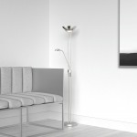 Mother/Son Floor Lamp, Satin Chrome