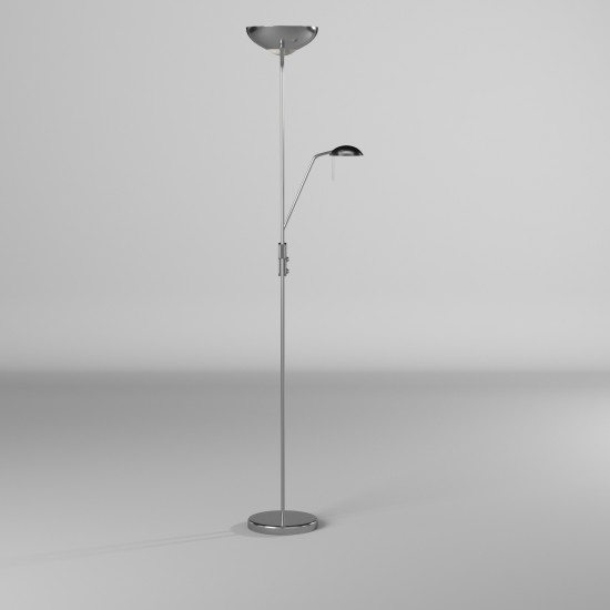 Mother/Son Floor Lamp, Satin Chrome