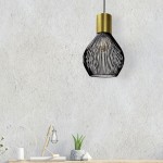 1 Light Incandescent Pendant, Vintage Bronze Finish with Black Frame