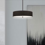 Everly 4 Light Incandescent Pendant, Matte Black with Black Shade