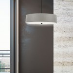 Everly 4 Light Incandescent Pendant, Matte Black with Grey Shade