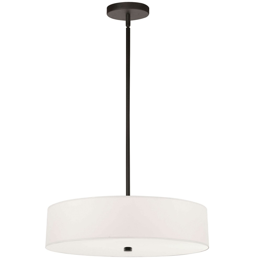 Everly 4 Light Incandescent Pendant, Matte Black with White Shade