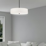 Everly 4 Light Incandescent Pendant, Matte Black with White Shade