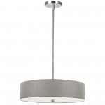 4 Light Incandescent Pendant Polished Chrome with Grey Shade