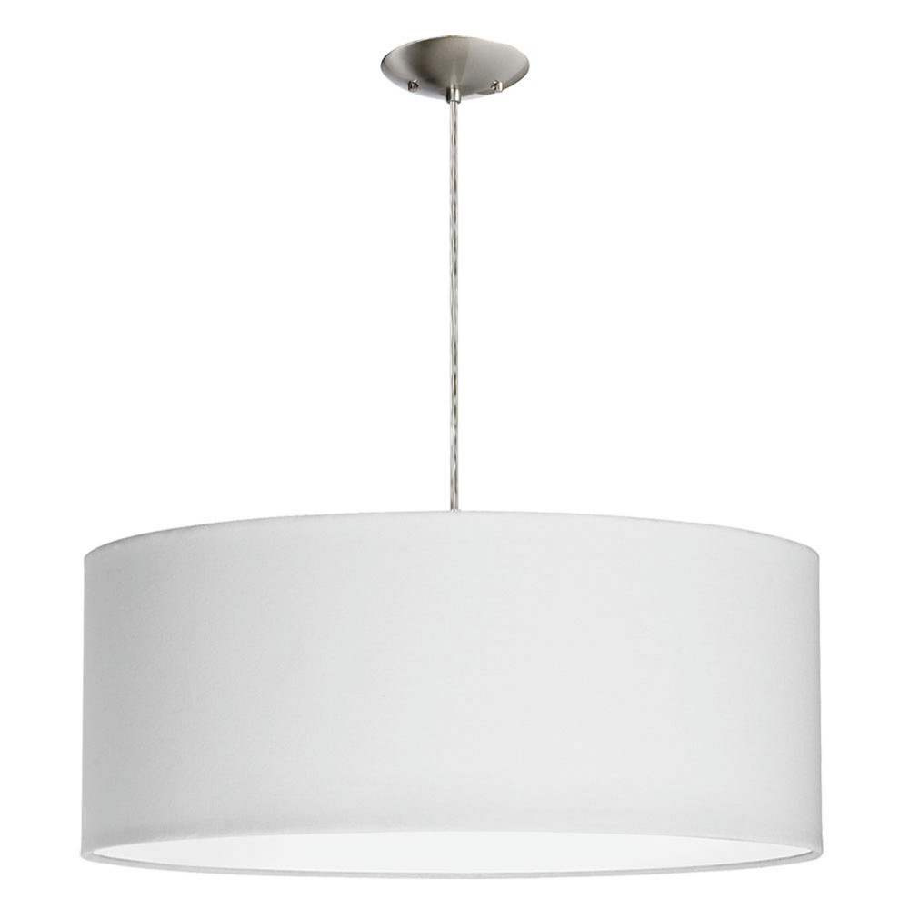 3 Light Drum Pendant with White Shade and Diffuser