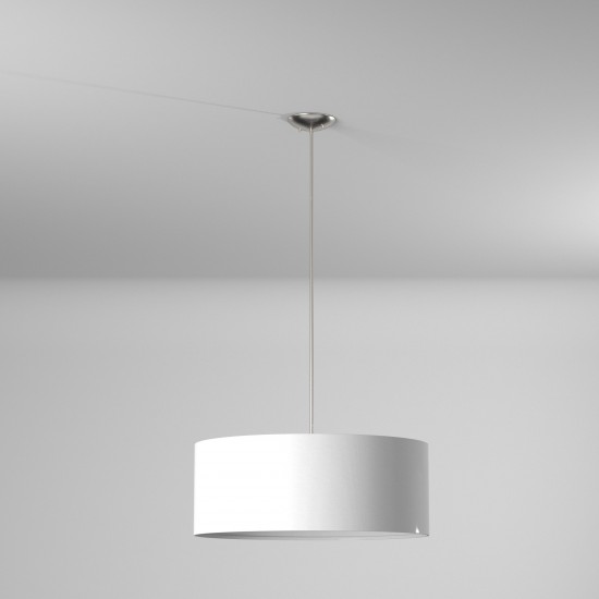 3 Light Drum Pendant with White Shade and Diffuser