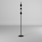 3 Light LED Floor Lamp, Matte Black Finish
