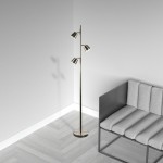 3 Light LED Floor Lamp, Satin Chrome Finish