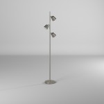 3 Light LED Floor Lamp, Satin Chrome Finish