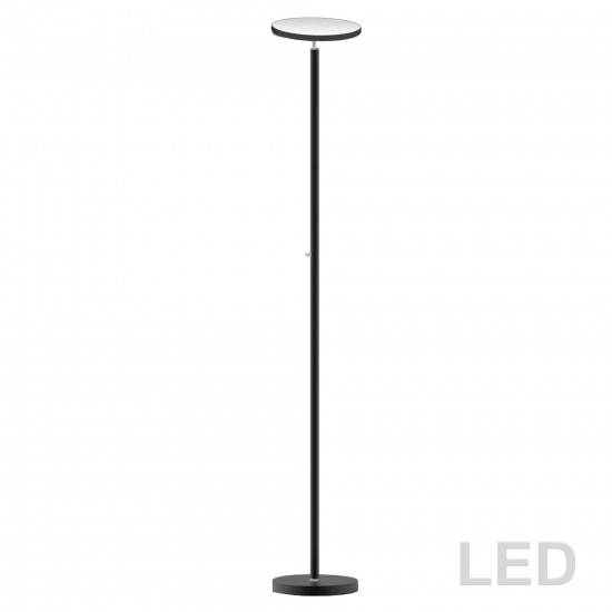 LED Torchier, Satin Black Finish