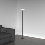 LED Torchier, Satin Black Finish