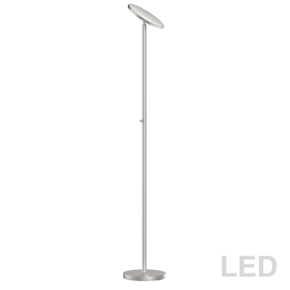 LED Torchier, Satin Nickel Finish