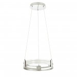 LED Pendant, Matte White Finish, Polished Chrome Accents