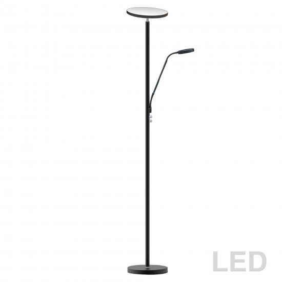 Mother and Son LED Floor Lamp, Satin Black Finish