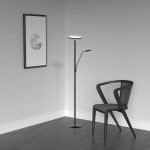 Mother and Son LED Floor Lamp, Satin Black Finish