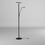 Mother and Son LED Floor Lamp, Satin Black Finish