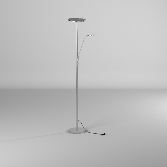 Mother and Son LED Floor Lamp, Satin Nickel Finish