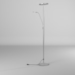 Mother and Son LED Floor Lamp, Satin Nickel Finish