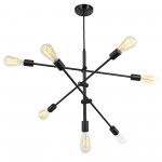 7 Light Pendant Black Finish