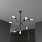 7 Light Pendant Black Finish