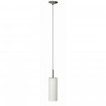 1 Light Pendant, Satin Chrome, White Frosted Glass