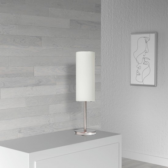 1 Light Pendant, Satin Chrome, White Frosted Glass