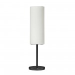 1 Light Incandescent Table Lamp, Matte Black with White Glass