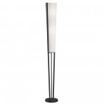 2 Light Incandescent Floor Lamp, Matte Black with White Shade