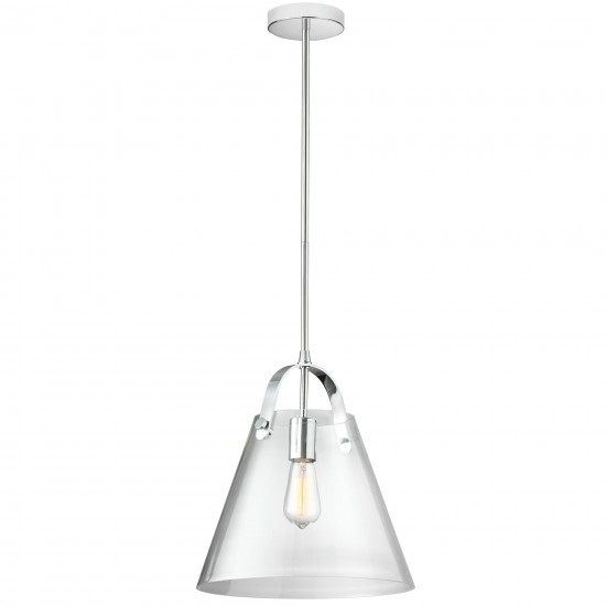 Incandescent Pendant Polished Chrome Finish with Clear Glass