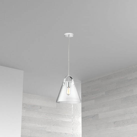 Incandescent Pendant Polished Chrome Finish with Clear Glass