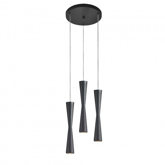 15W Round Pendant, Matte Black